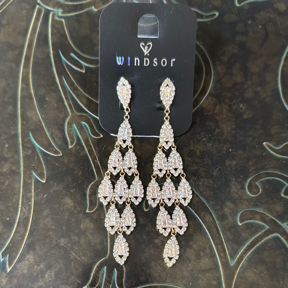 Windsor Gold and Silver Chandelier Earrings